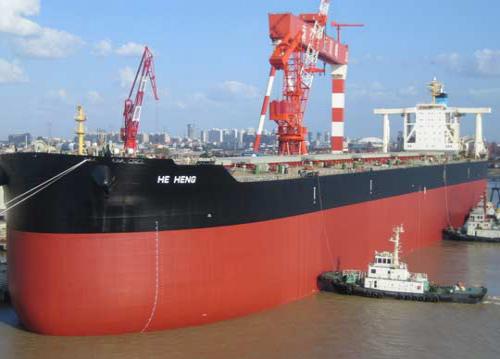 連云海運港首次接靠兩艘超大型散貨船